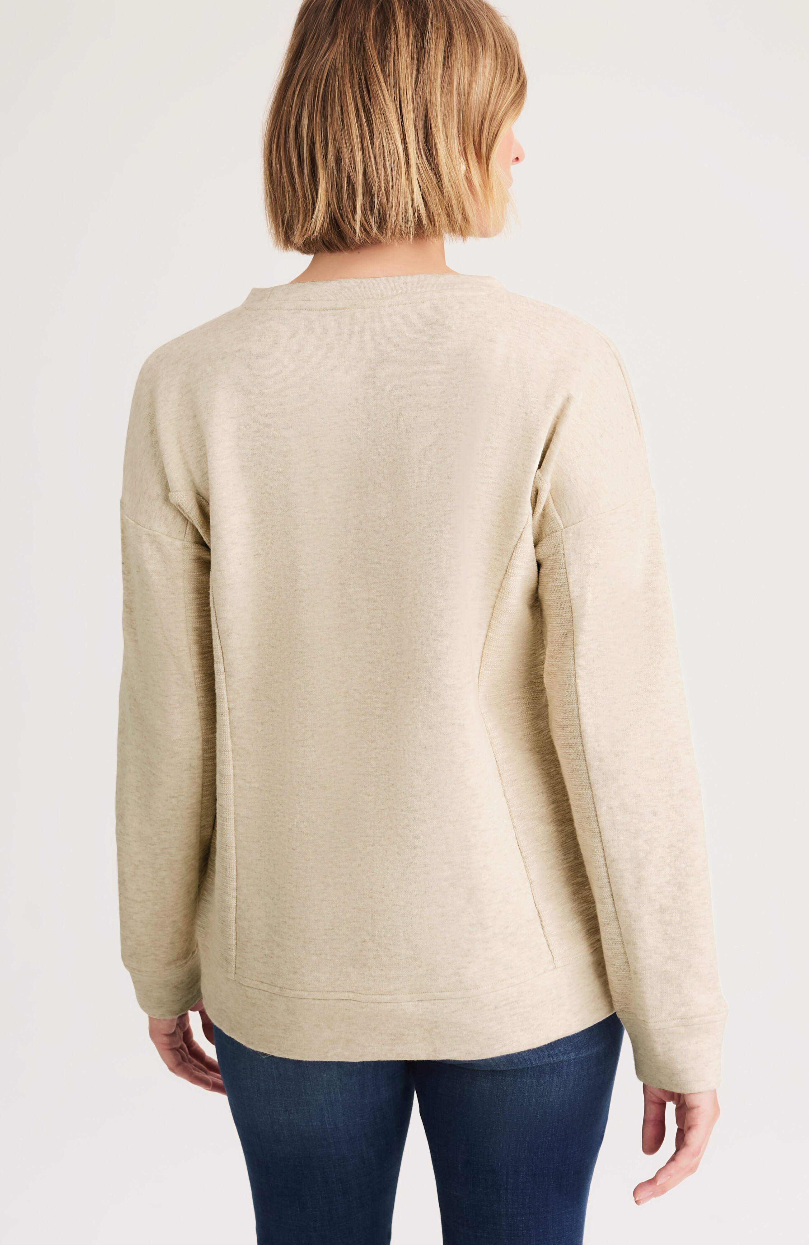 embroidered mixed-terry sweatshirt