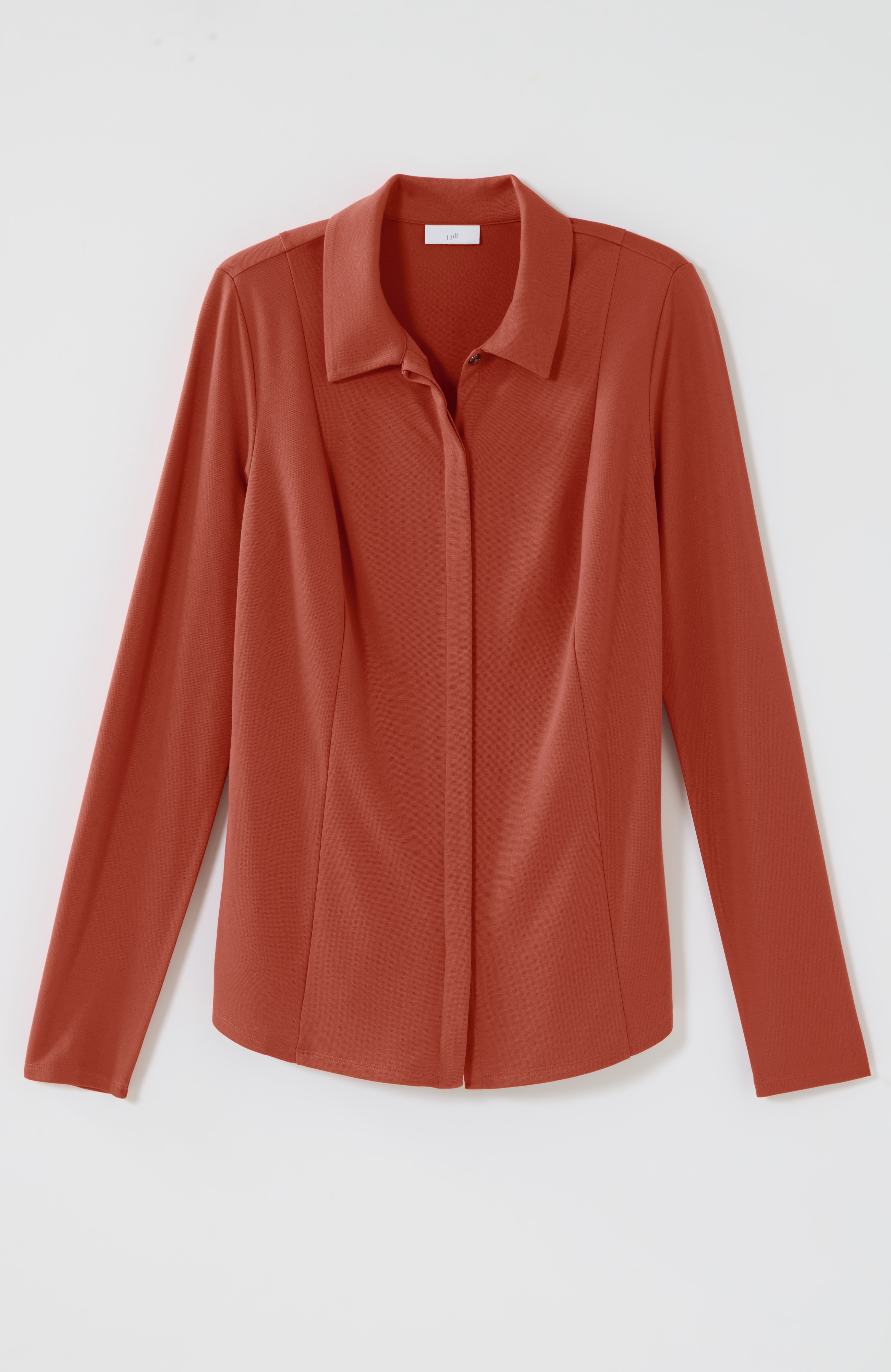 Ponte Knit Button-Front Shirt | JJill