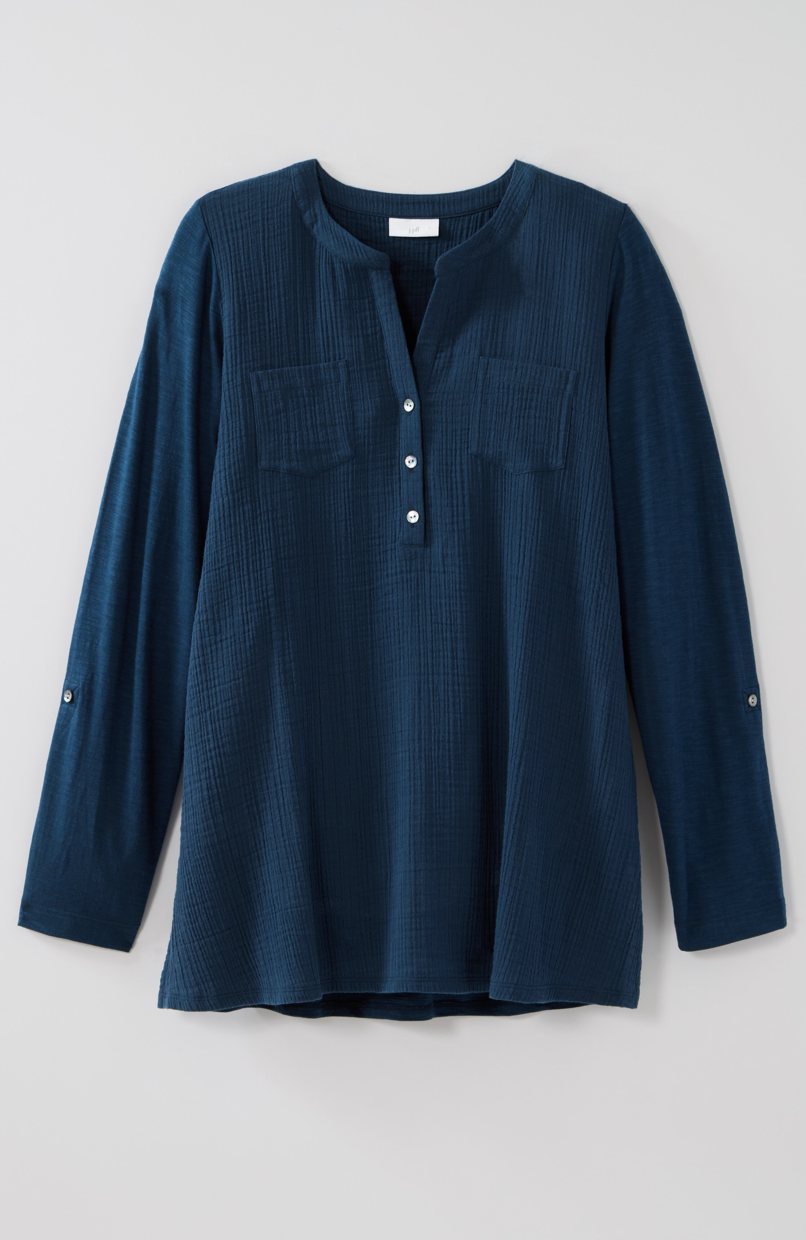 mixed-media cotton-gauze tunic
