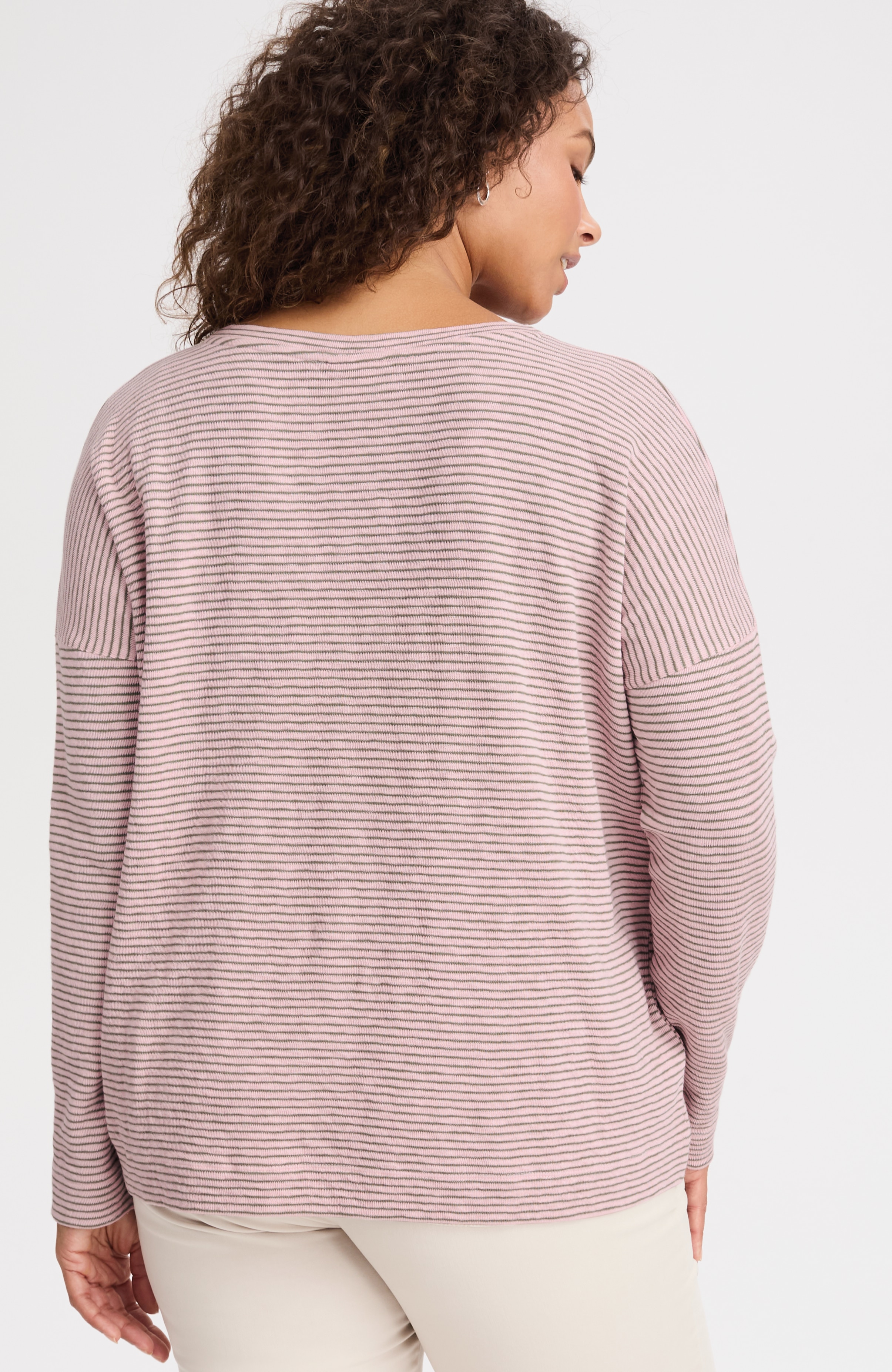 STRIPED DOUBLE-KNIT TOP | JJill
