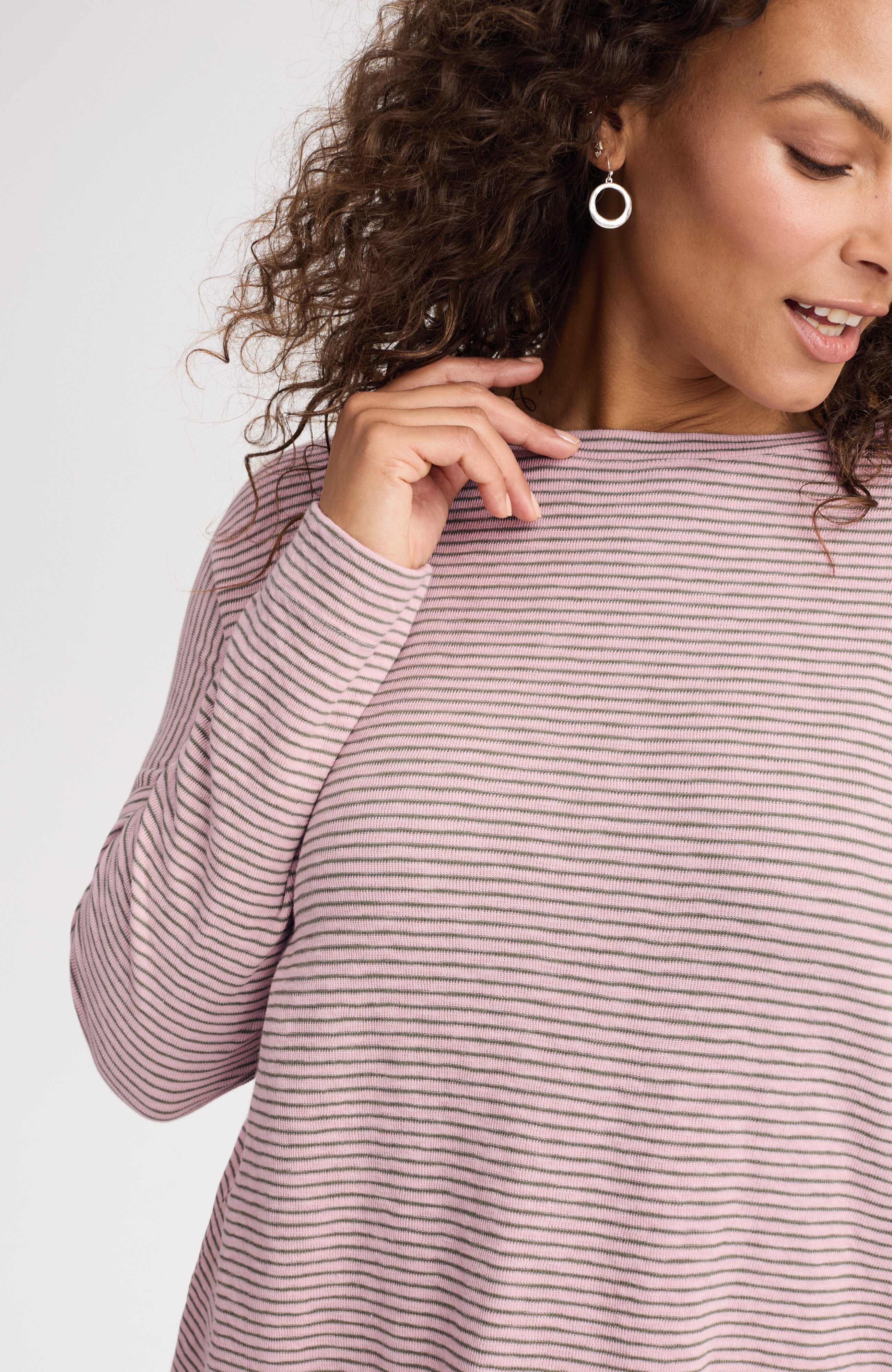 striped double-knit top