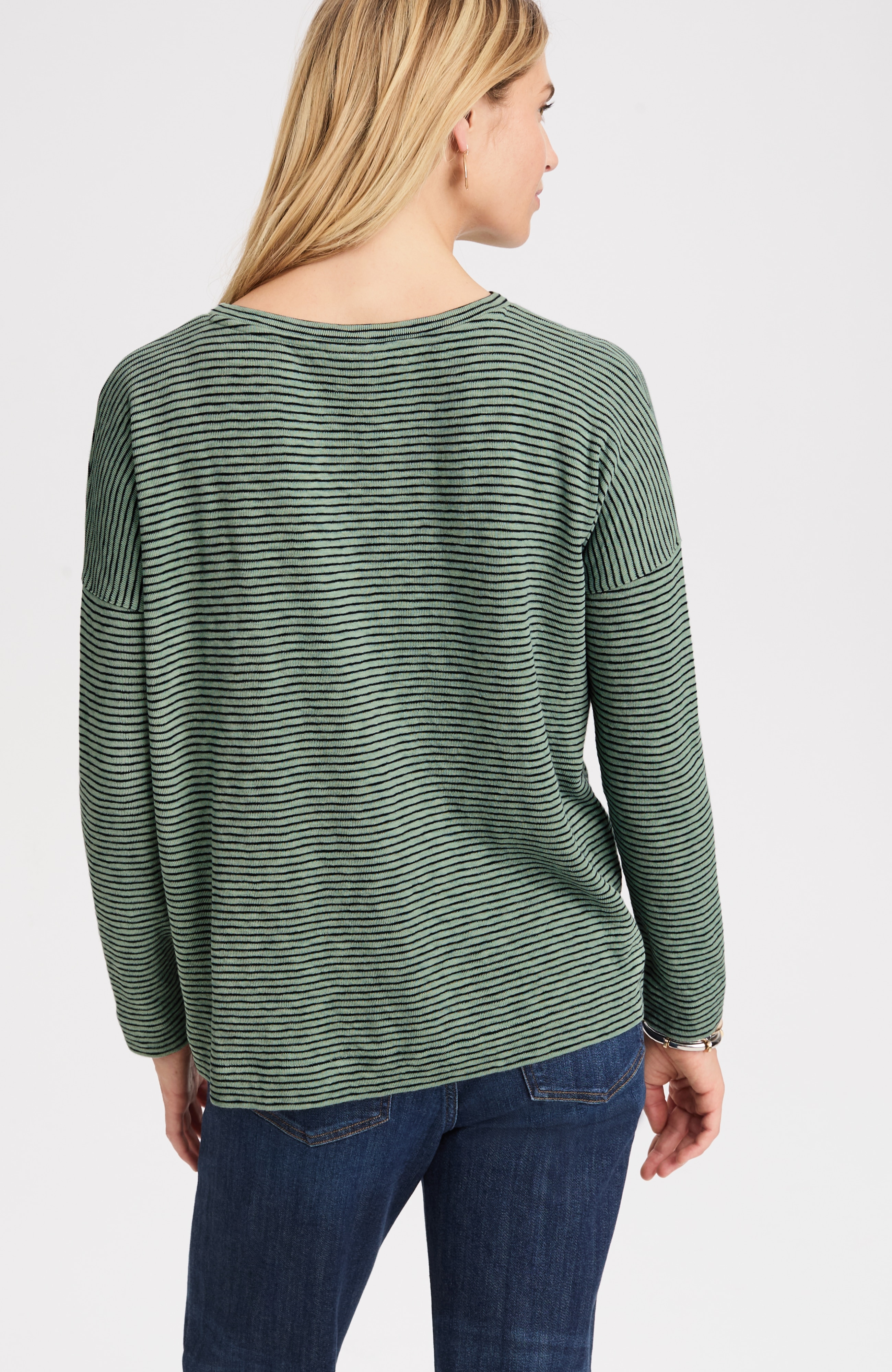 STRIPED DOUBLE-KNIT TOP | JJill