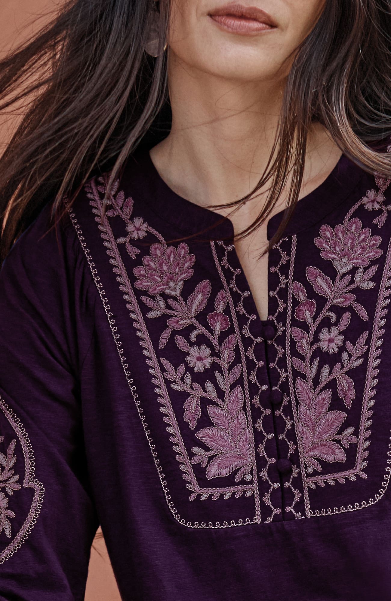 Jjill J.jill Feminine Floral-embroidered Top