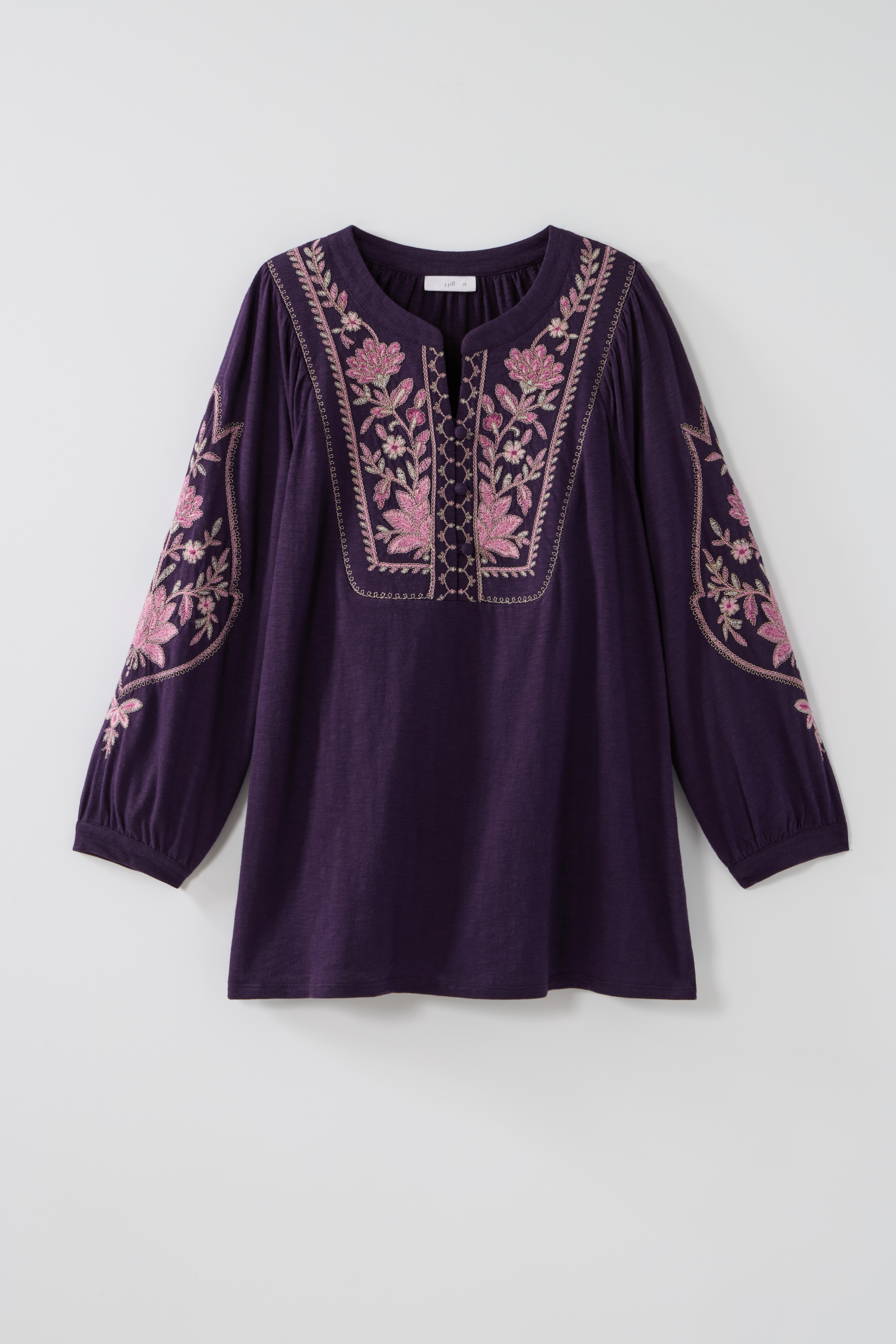 Feminine Floral-Embroidered Top | JJill