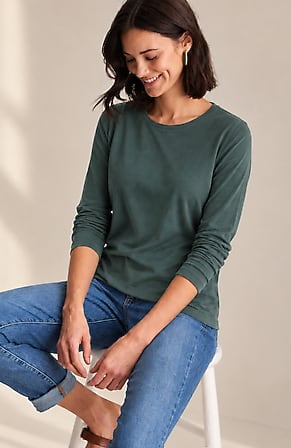 Image for Pima Long-Sleeve Crew-Neck Tee