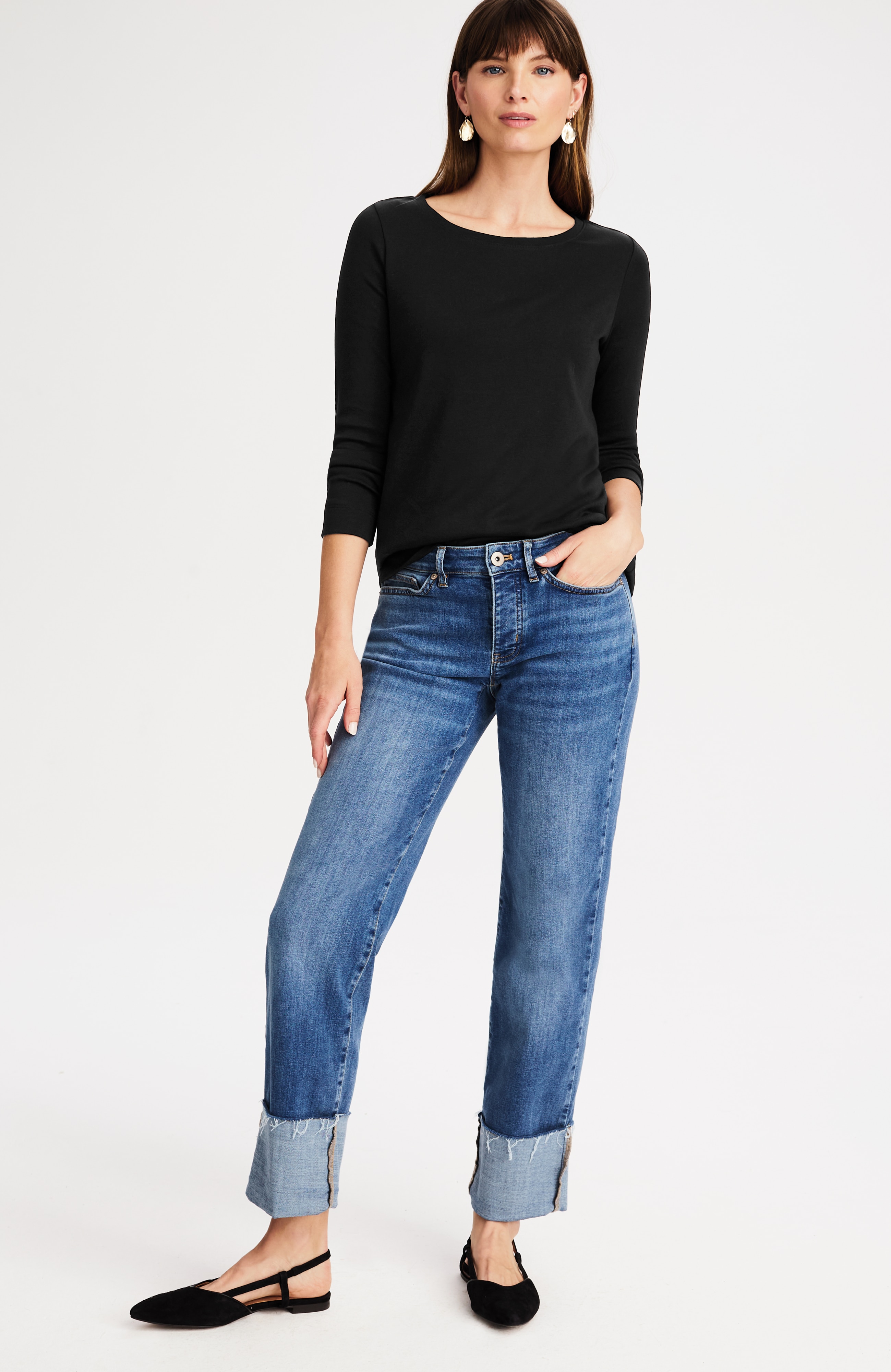 pima long-sleeve crew-neck tee
