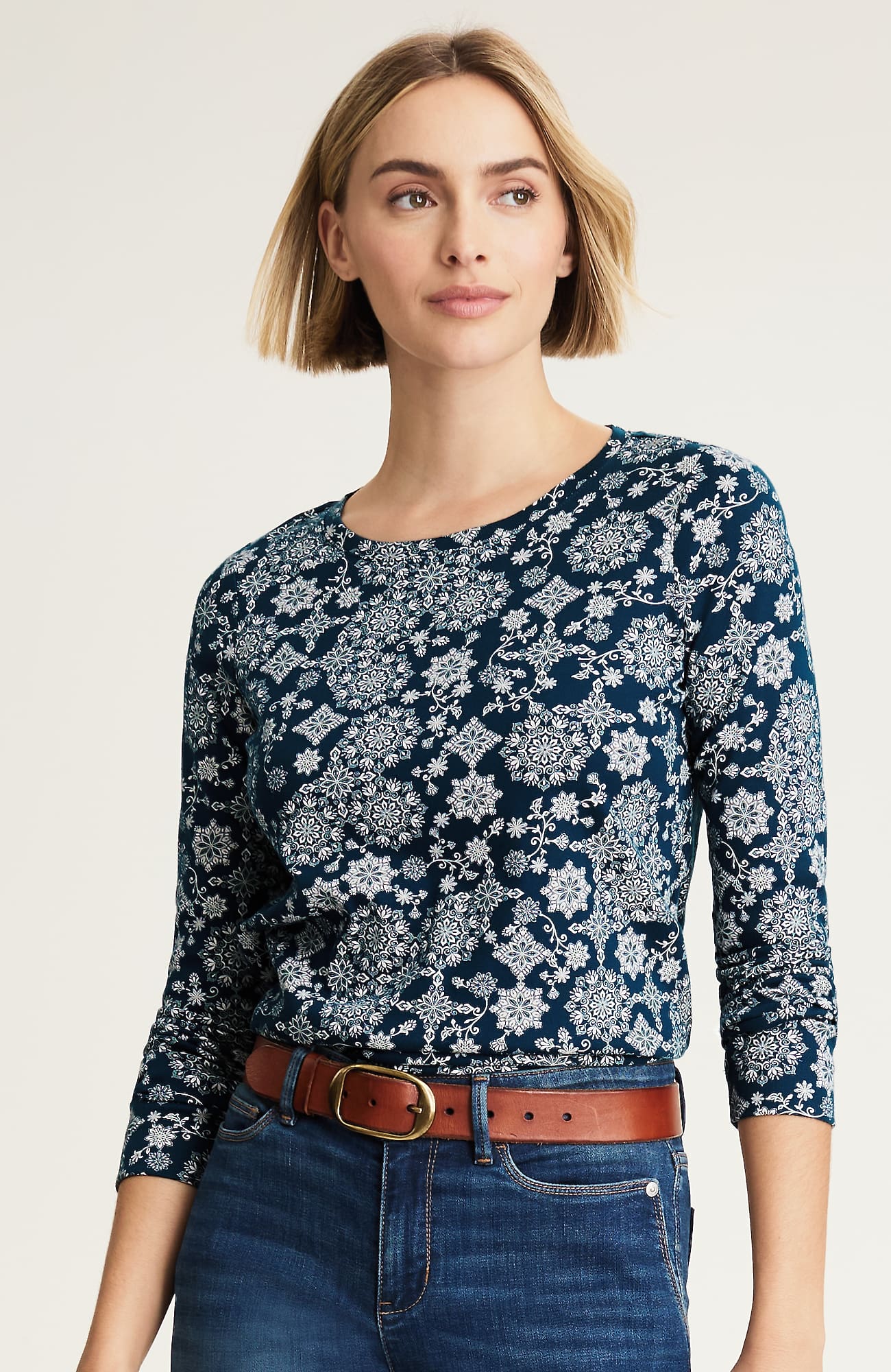 Jjill J.jill Pima Long-sleeve Crew-neck Tee