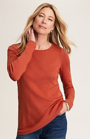 Image for Pima Long-Sleeve Crew-Neck Tee