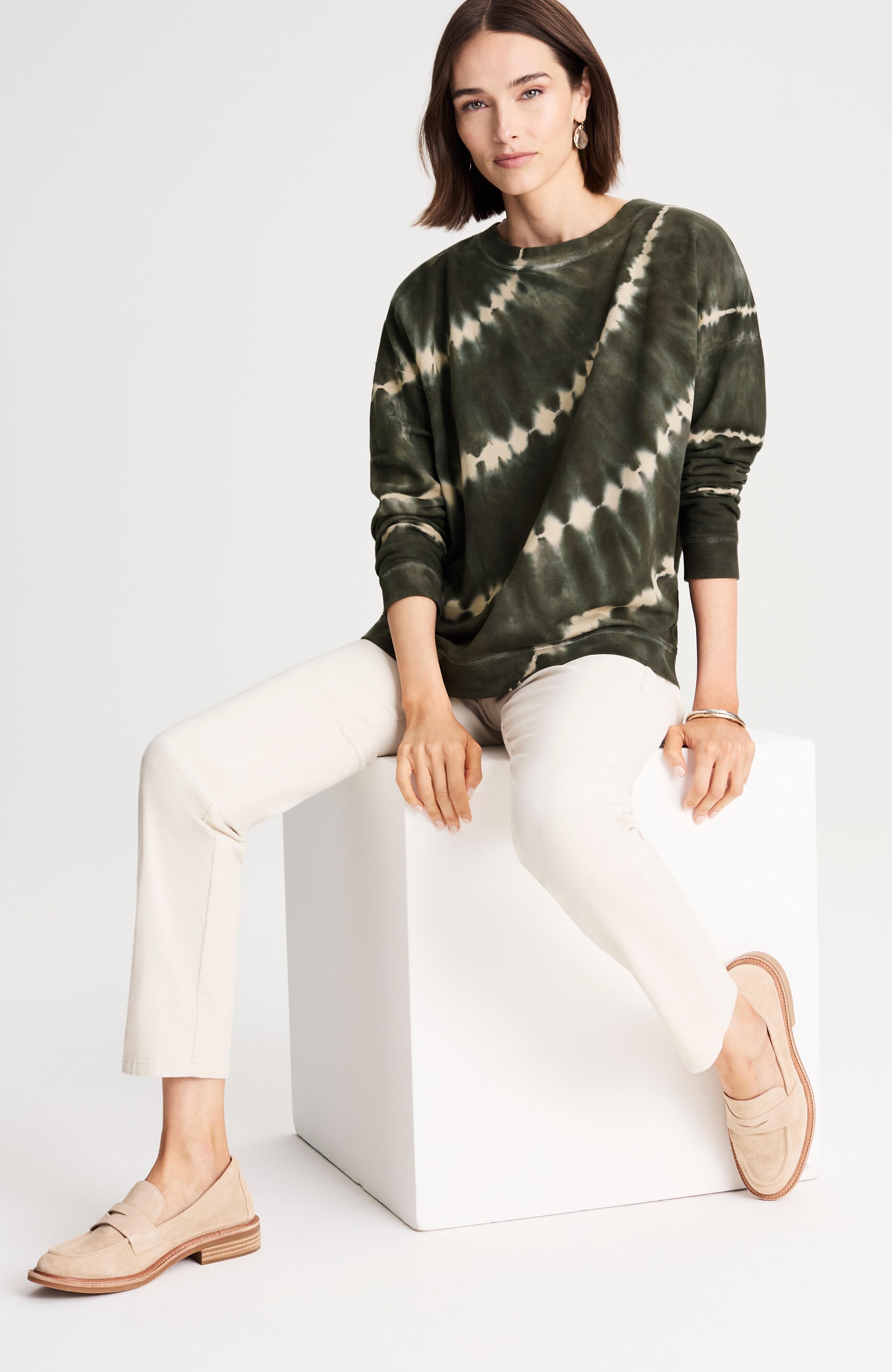 tie-dyed french terry sweatshirt