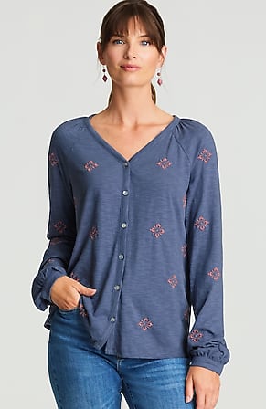 Image for Pure Jill Embroidered Top