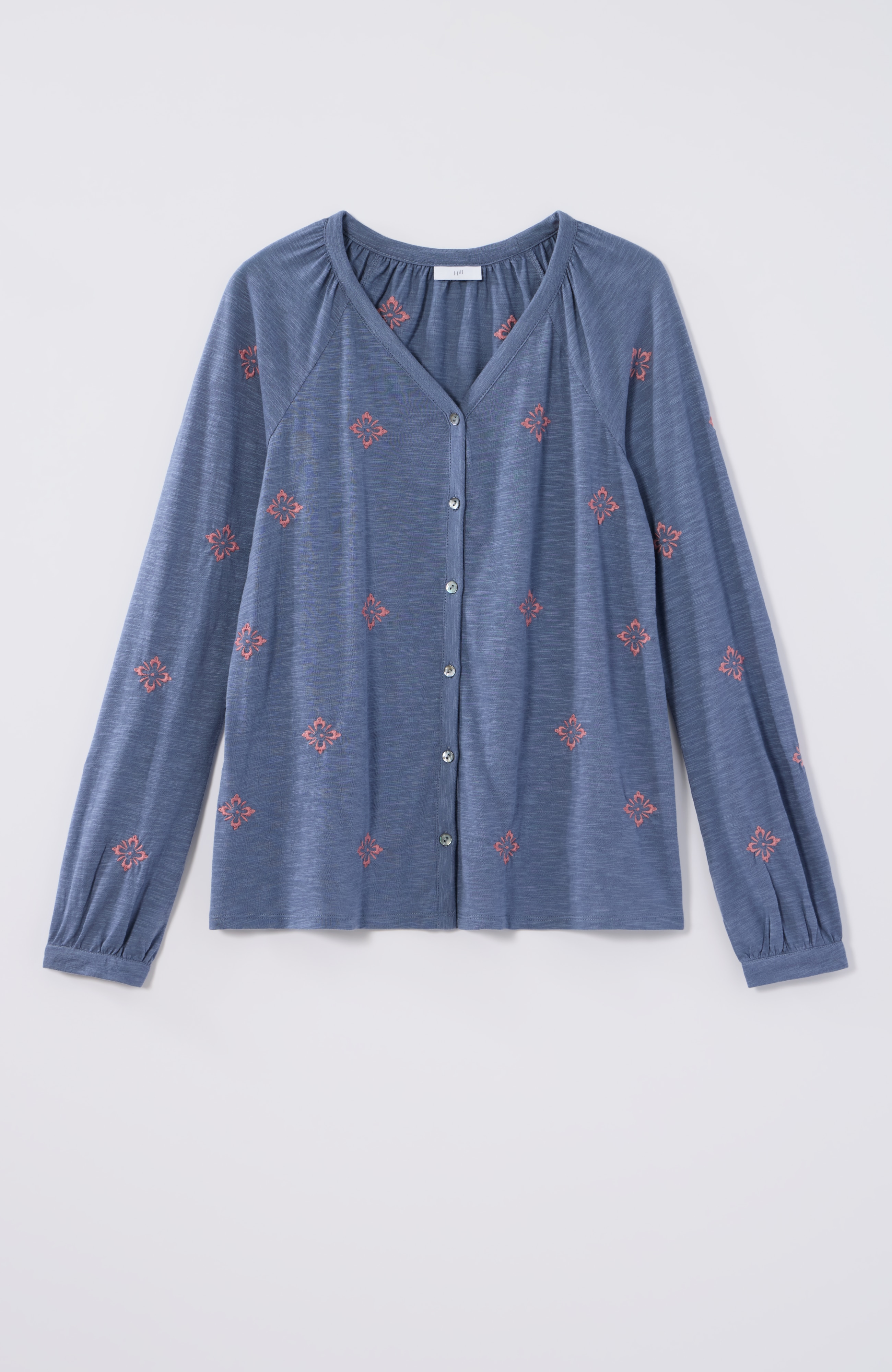 pure jill embroidered top