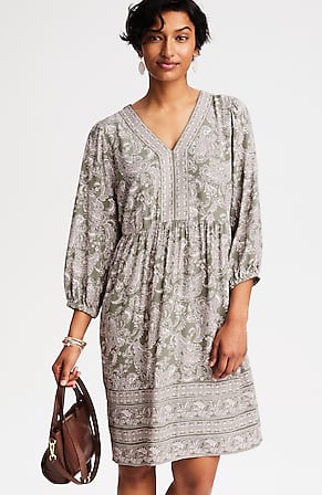 Image for Border-Printed Paisley Dress