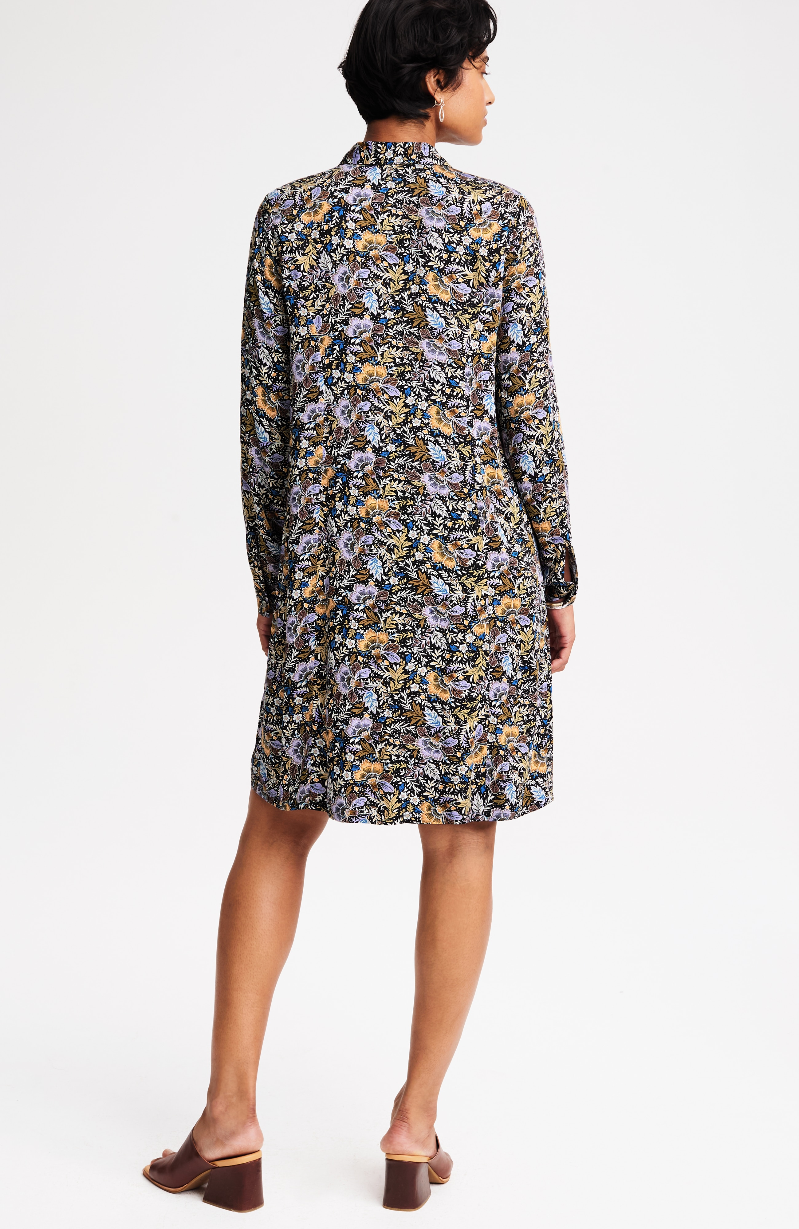 SATIN SHIRT-COLLAR DRESS | JJill