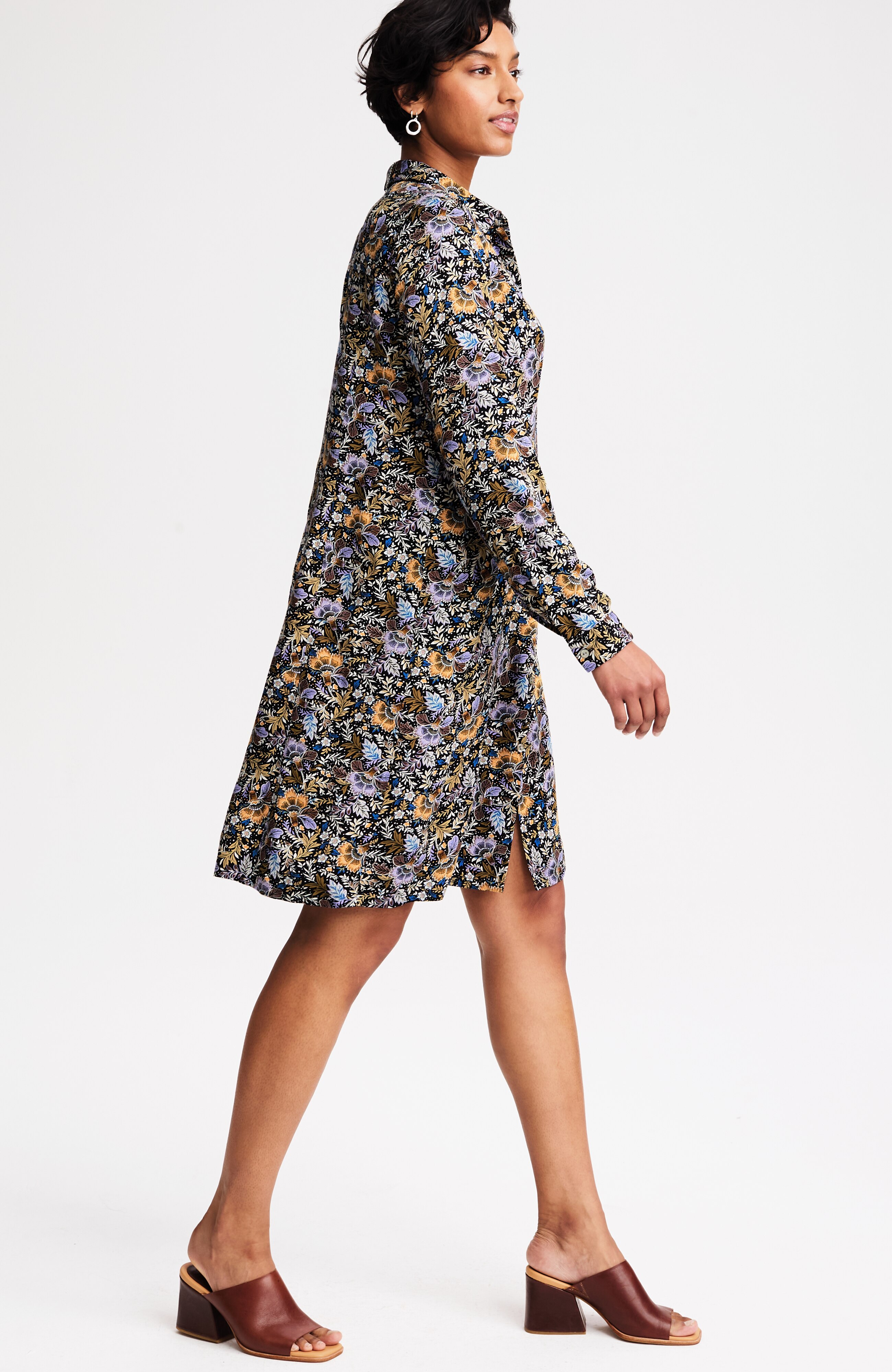 ワンピース ADAWAS TWILL BAND-COLLAR DRESS Satin Shirt-Collar Dress | JJill