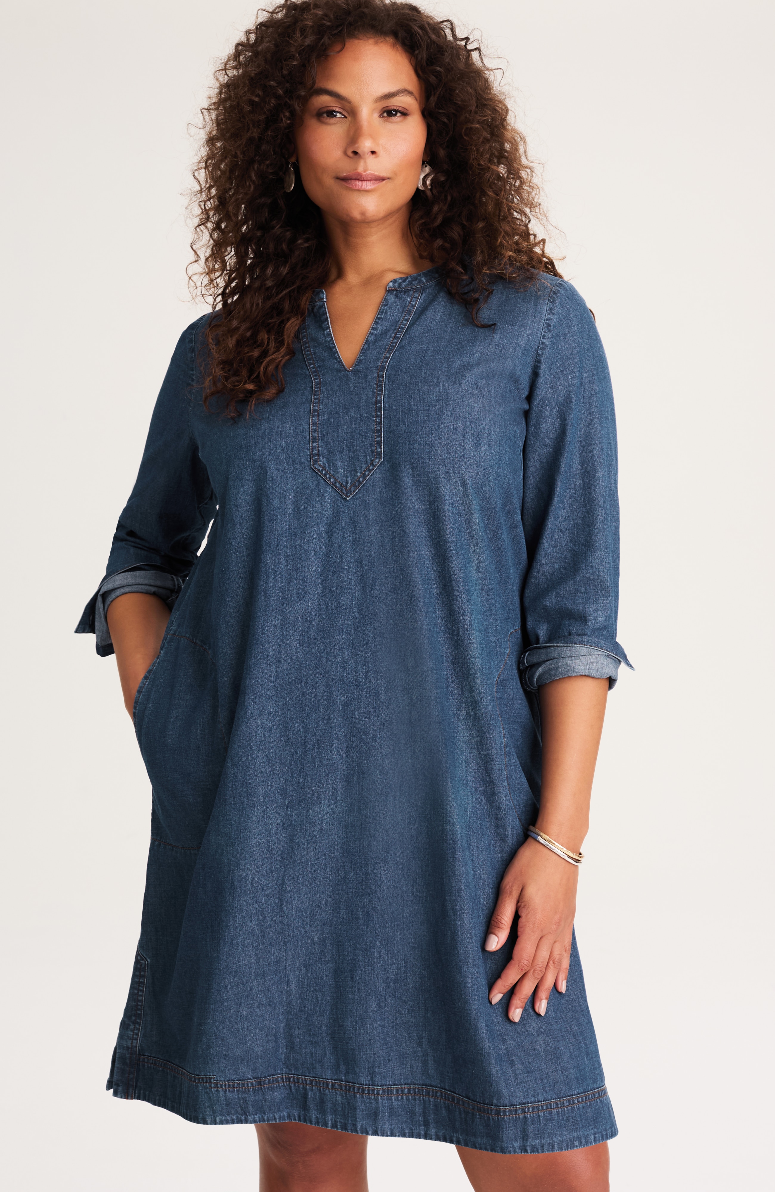 denim popover dress