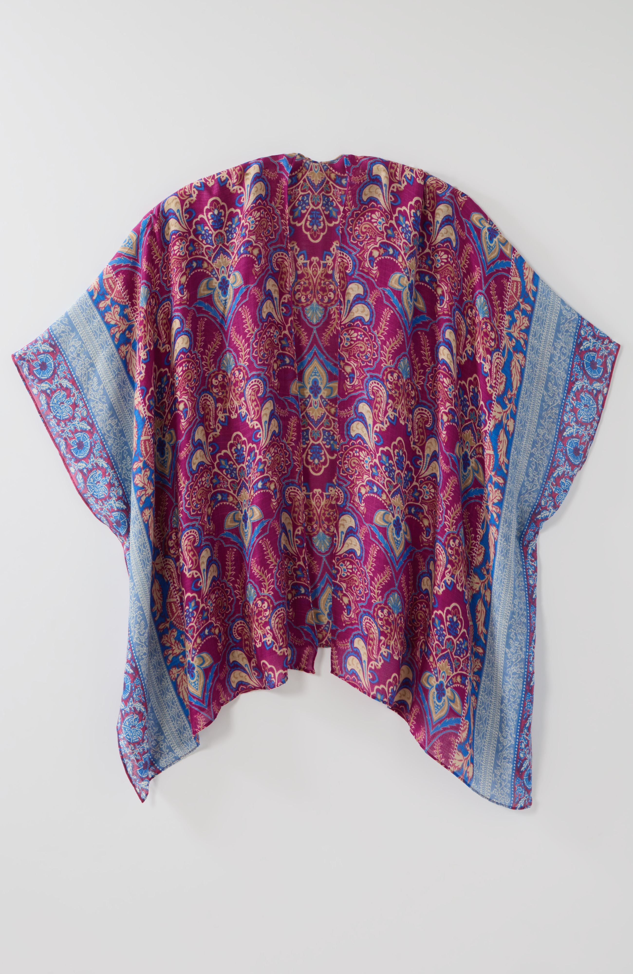 soft border-printed ruana