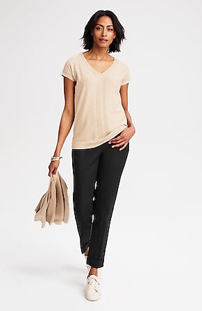 Image for Curvy-Fit Versatile Cotton-Stretch Cuffed Pants