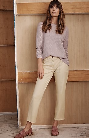 Image for Fringed Chino Straight-Leg Pants