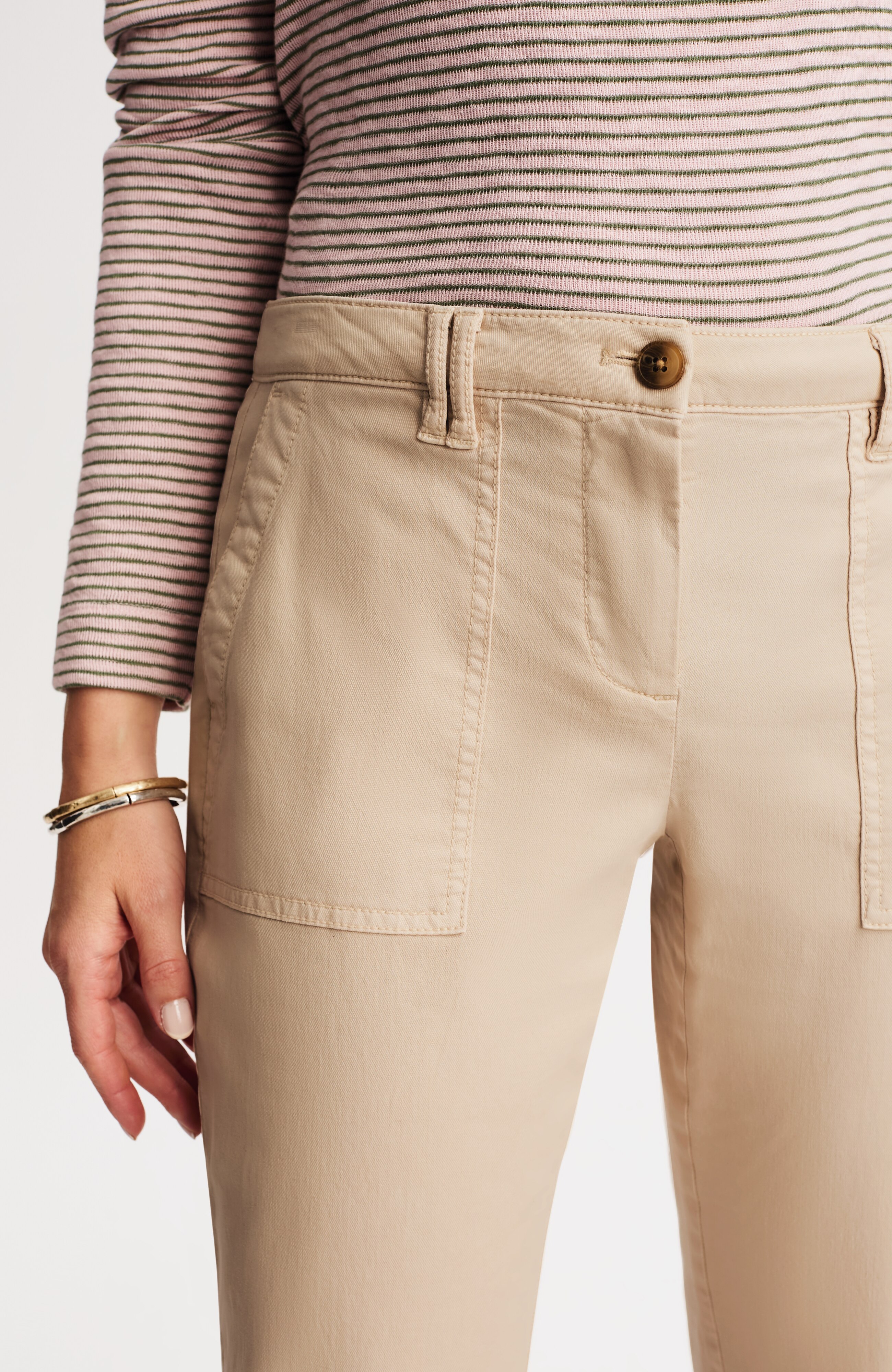 FRINGED CHINO STRAIGHT-LEG PANTS | JJill