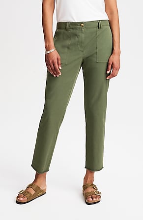 Image for Fringed Chino Straight-Leg Pants