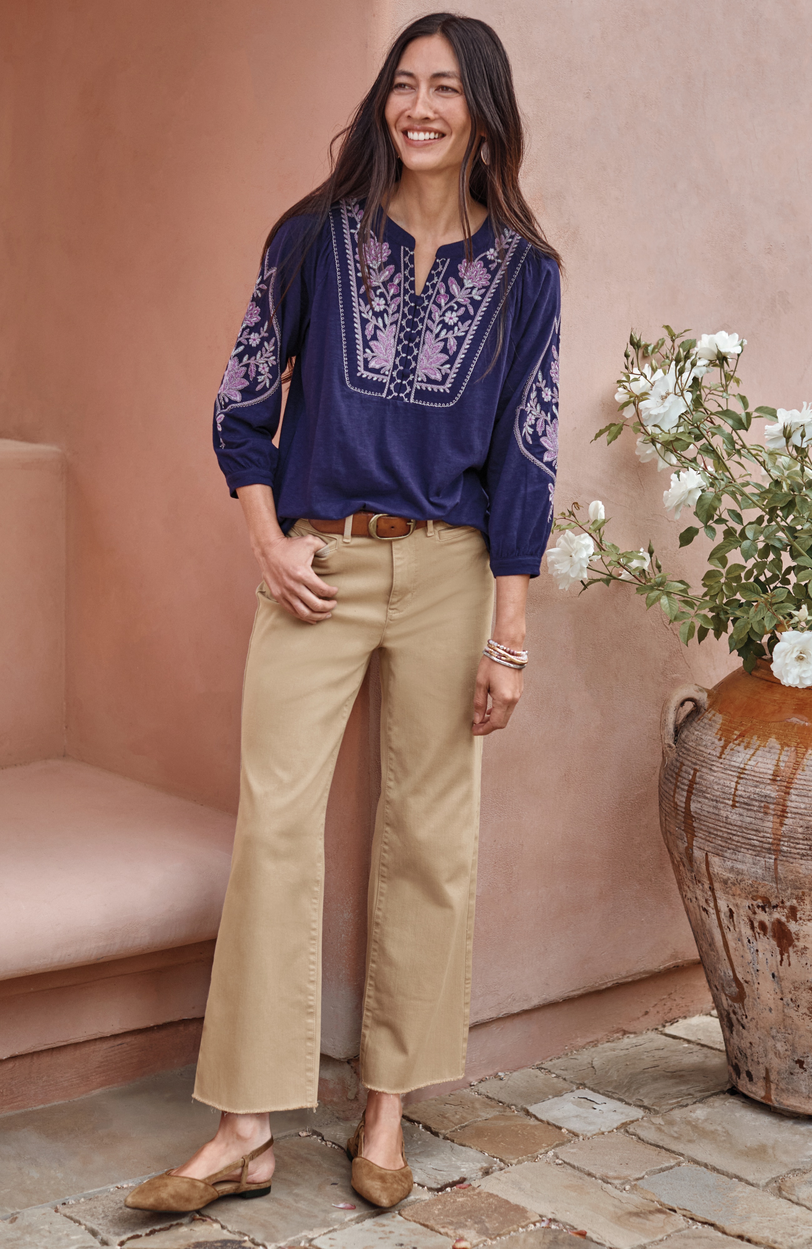 high-rise wide-leg ankle jeans