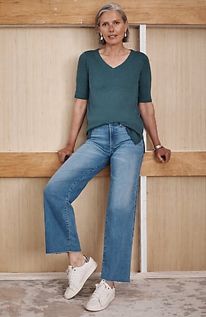Image for High-Rise Wide-Leg Ankle Jeans