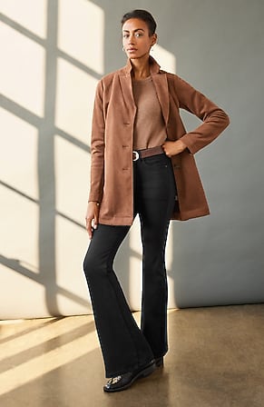 Image for High-Rise Curved-Pocket Flare Jeans
