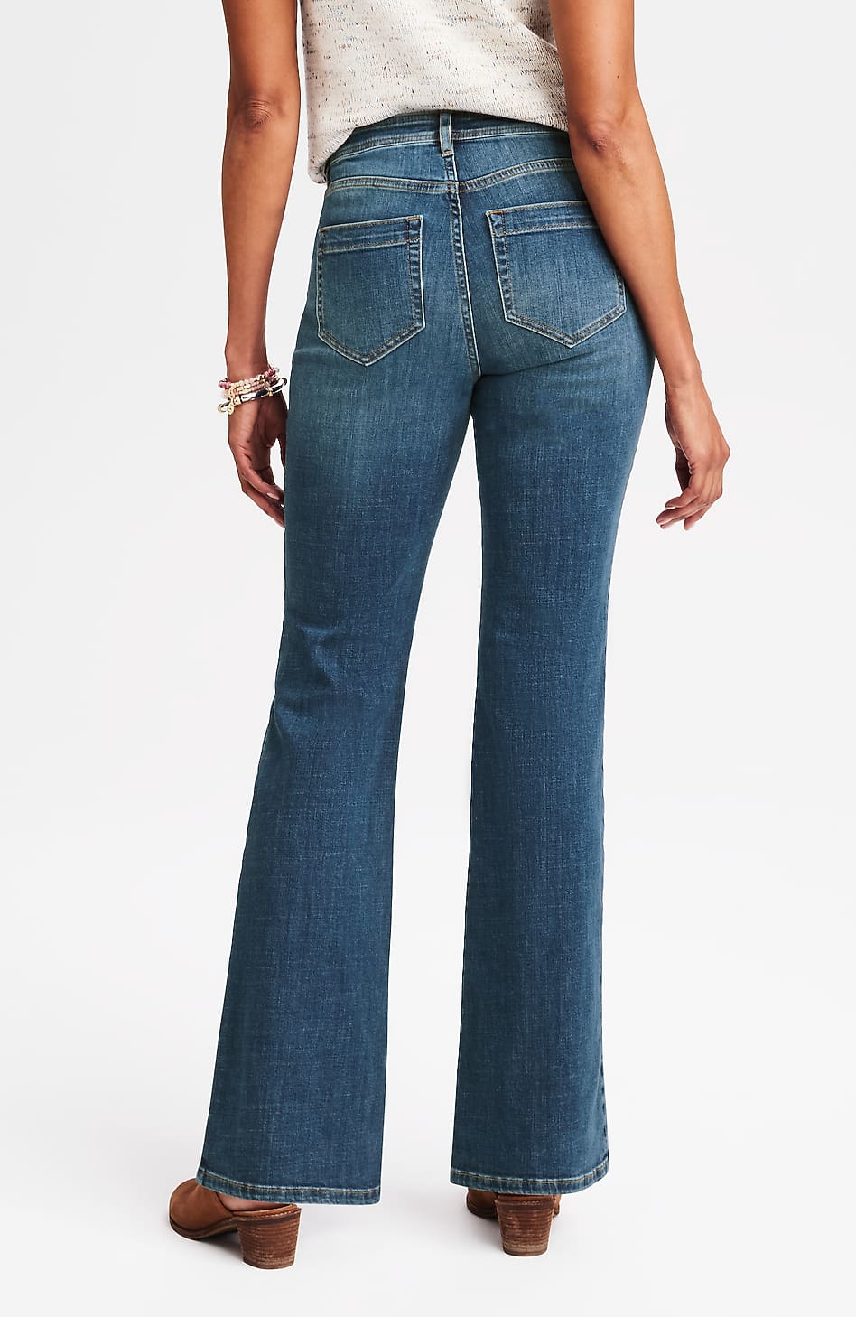 CURVY-FIT CURVED-POCKET FLARE JEANS | JJill