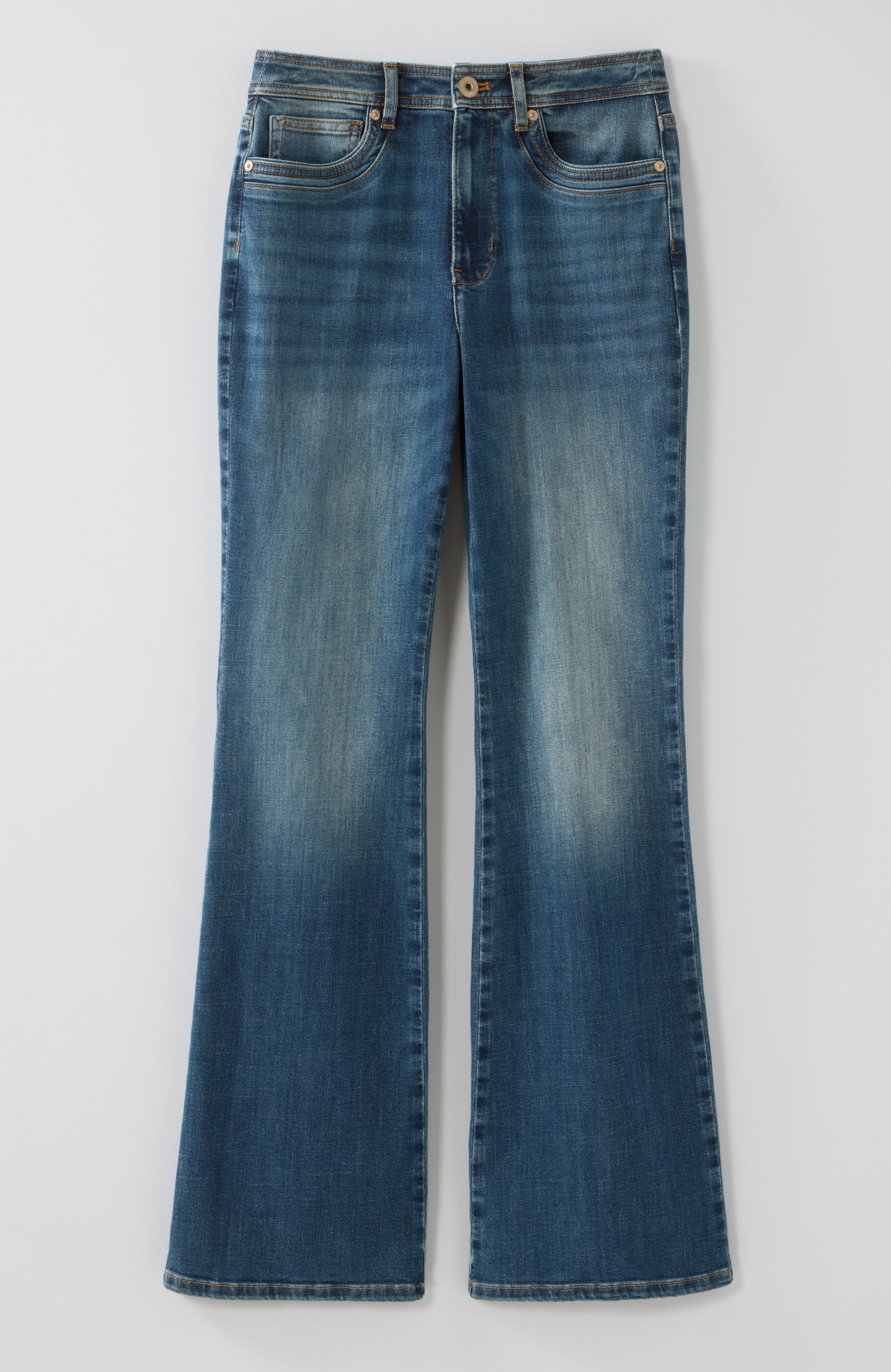 curvy-fit curved-pocket flare jeans