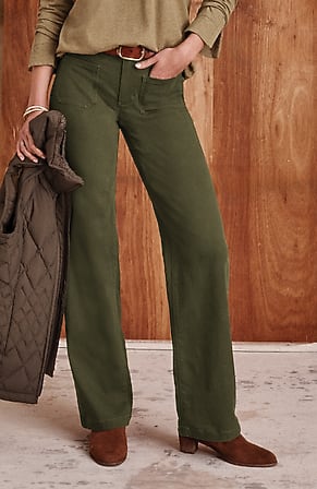 Image for Patch-Pocket Wide-Leg Jeans
