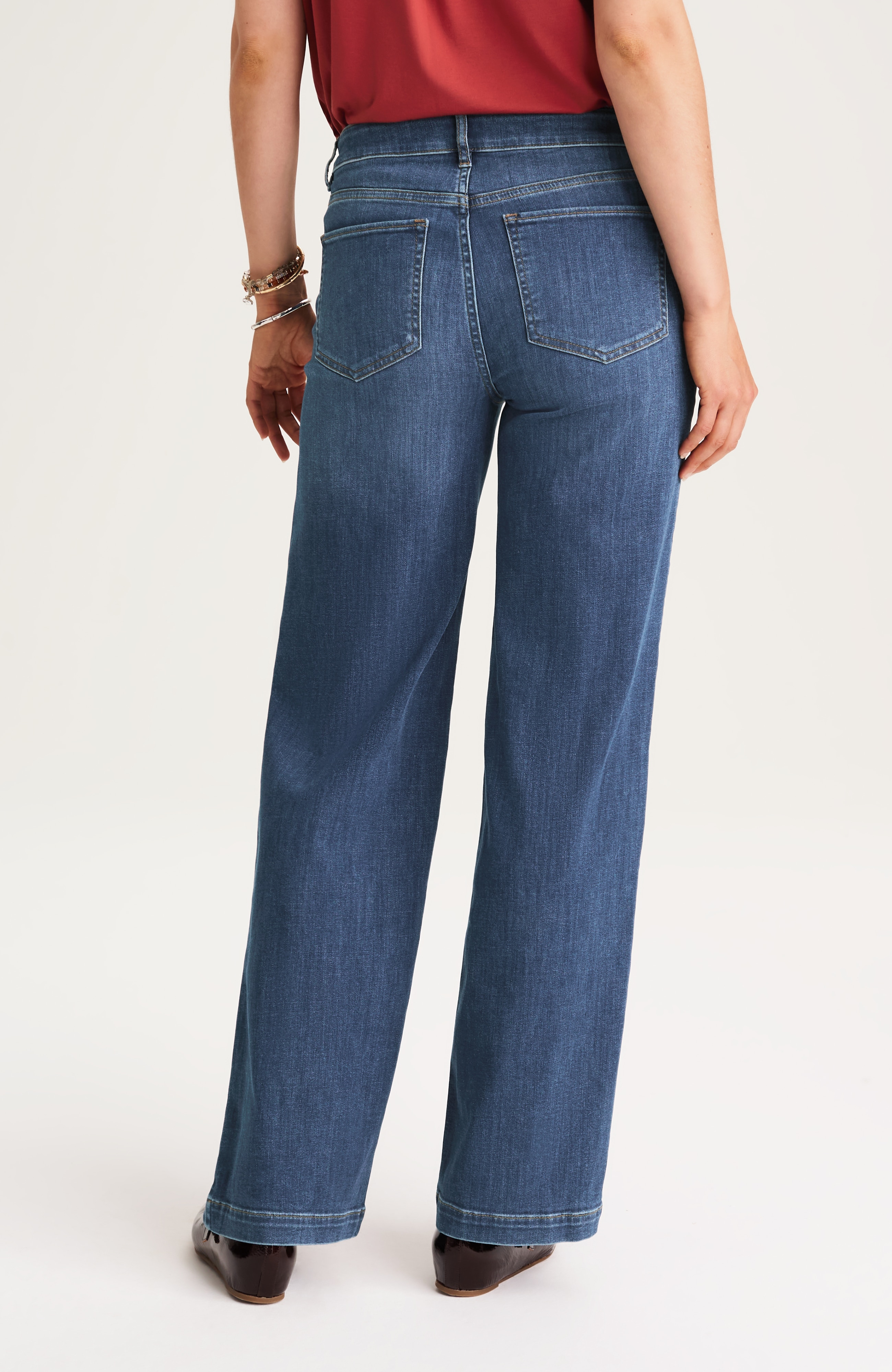 patch-pocket wide-leg jeans