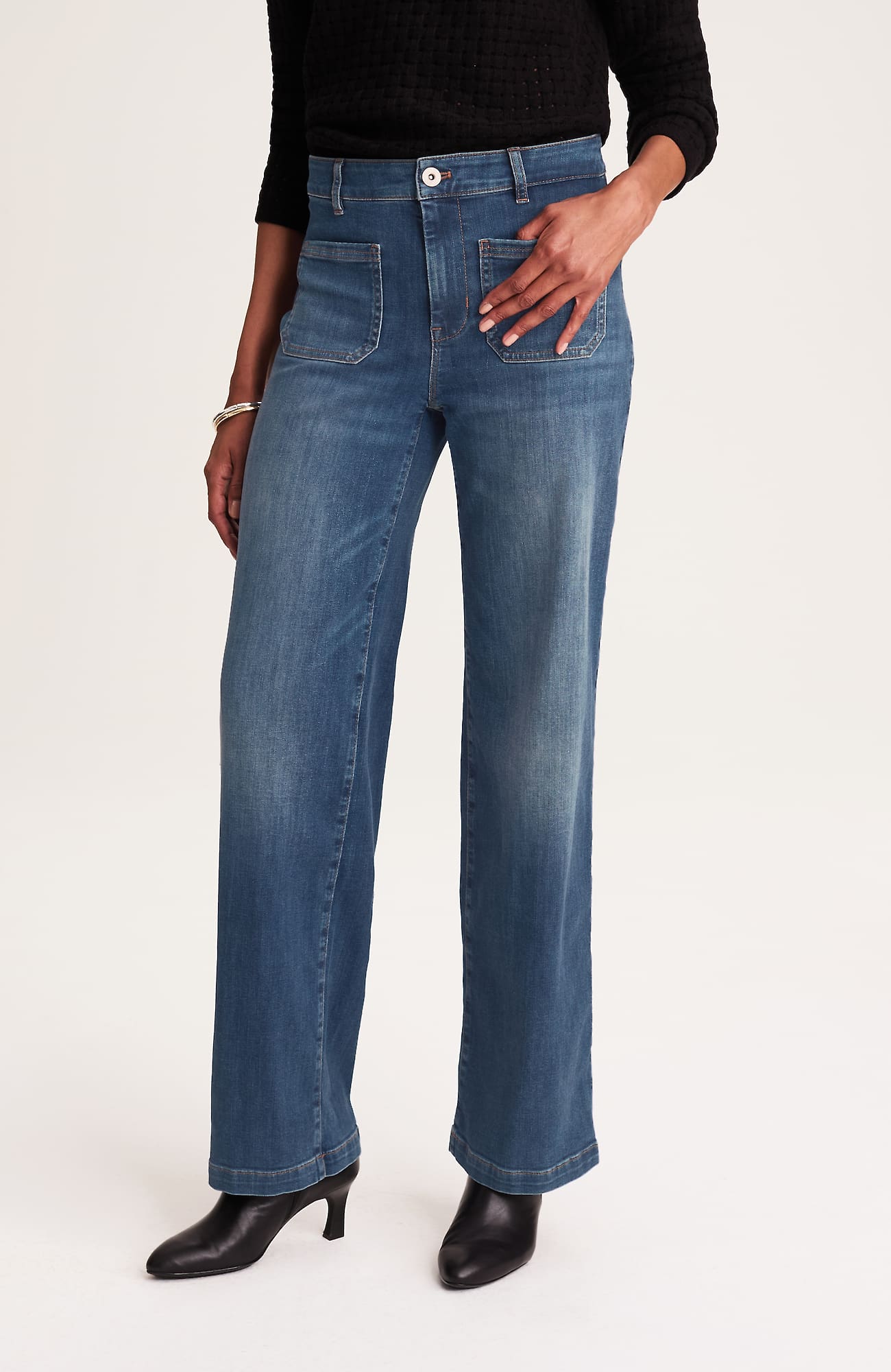 Jjill J.jill Curvy-fit Patch-pocket Wide-leg Jeans