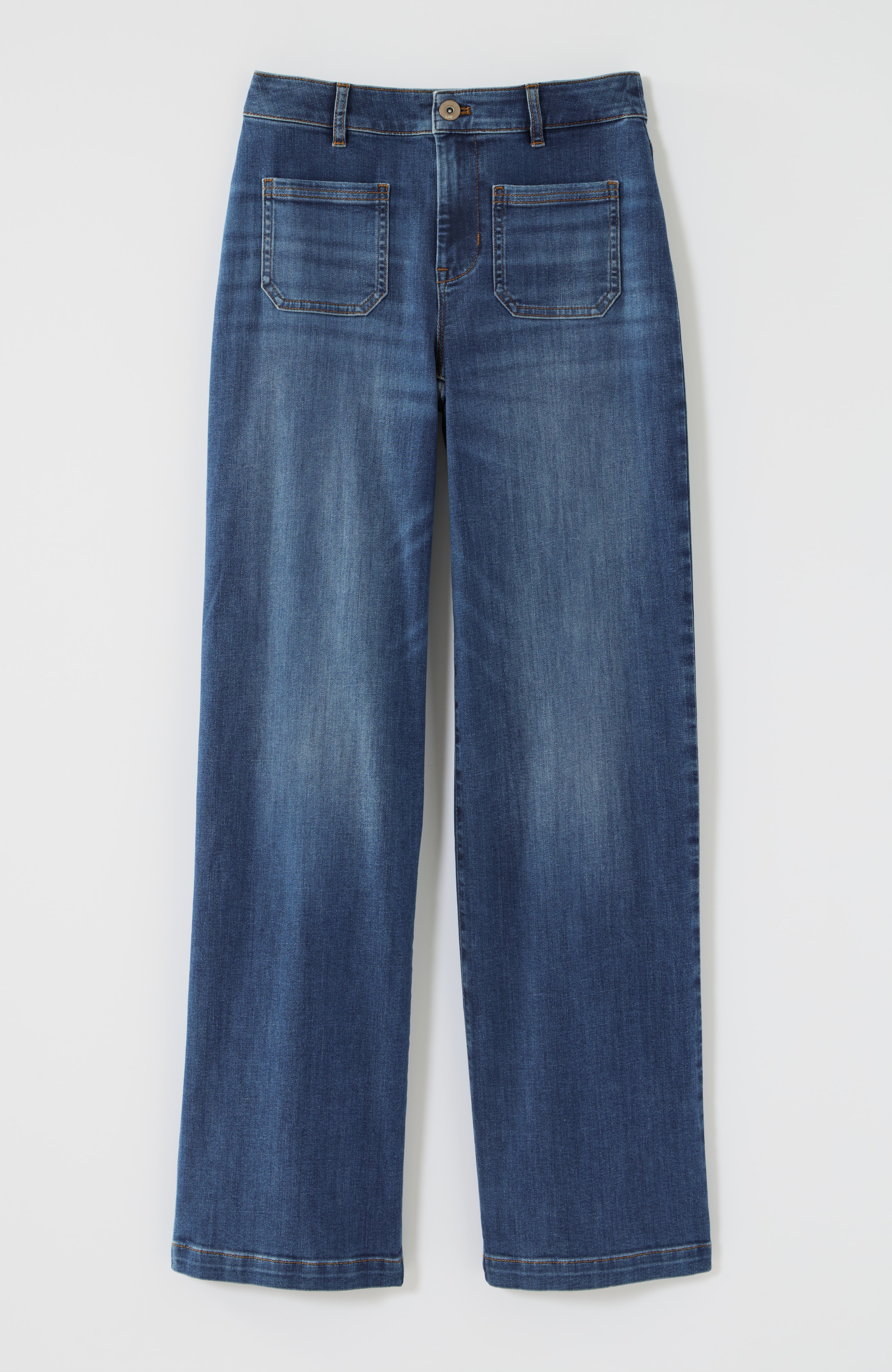 curvy-fit patch-pocket wide-leg jeans