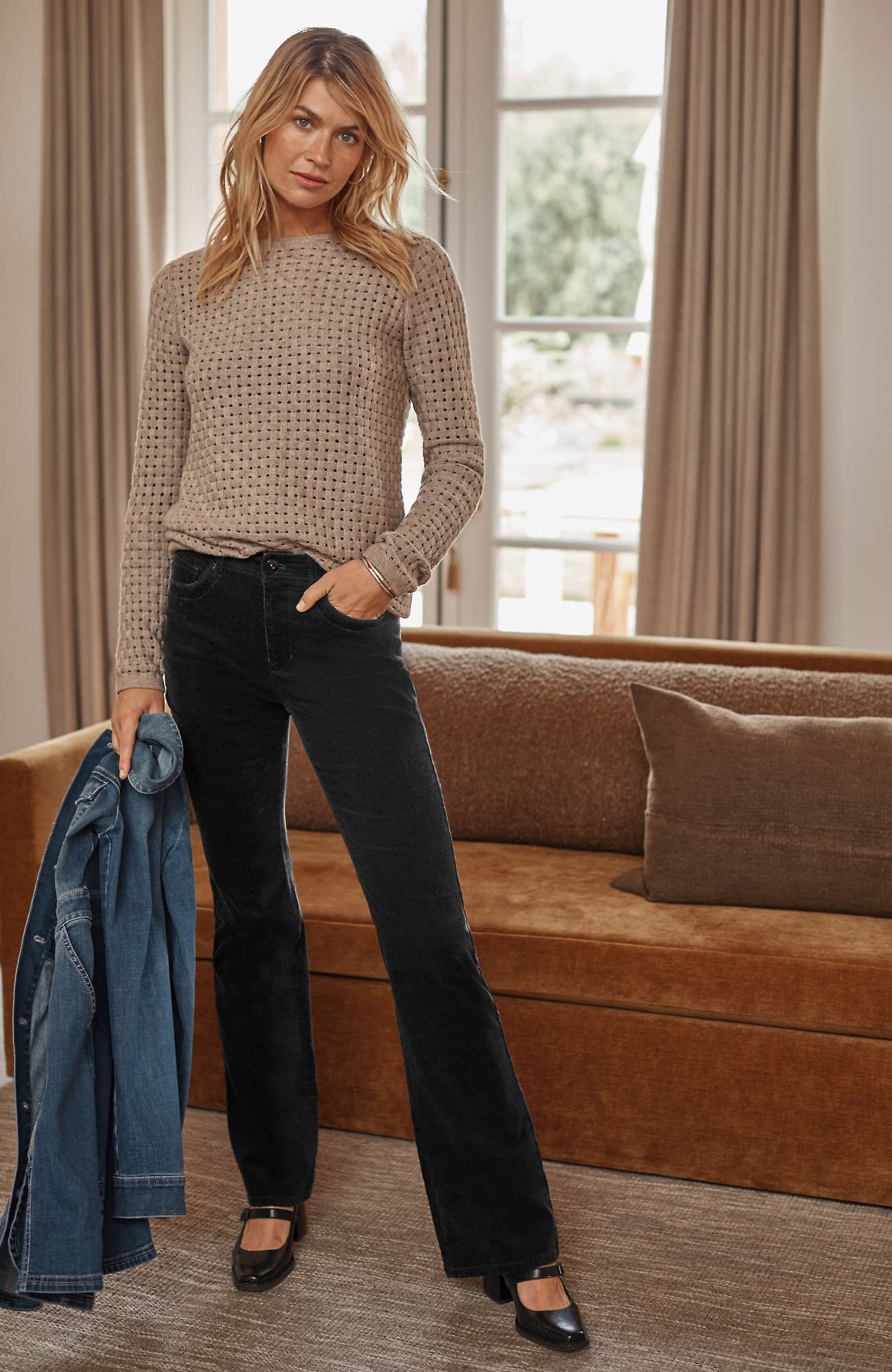 Jjill J.jill High-rise Corduroy Flared Jeans In Black