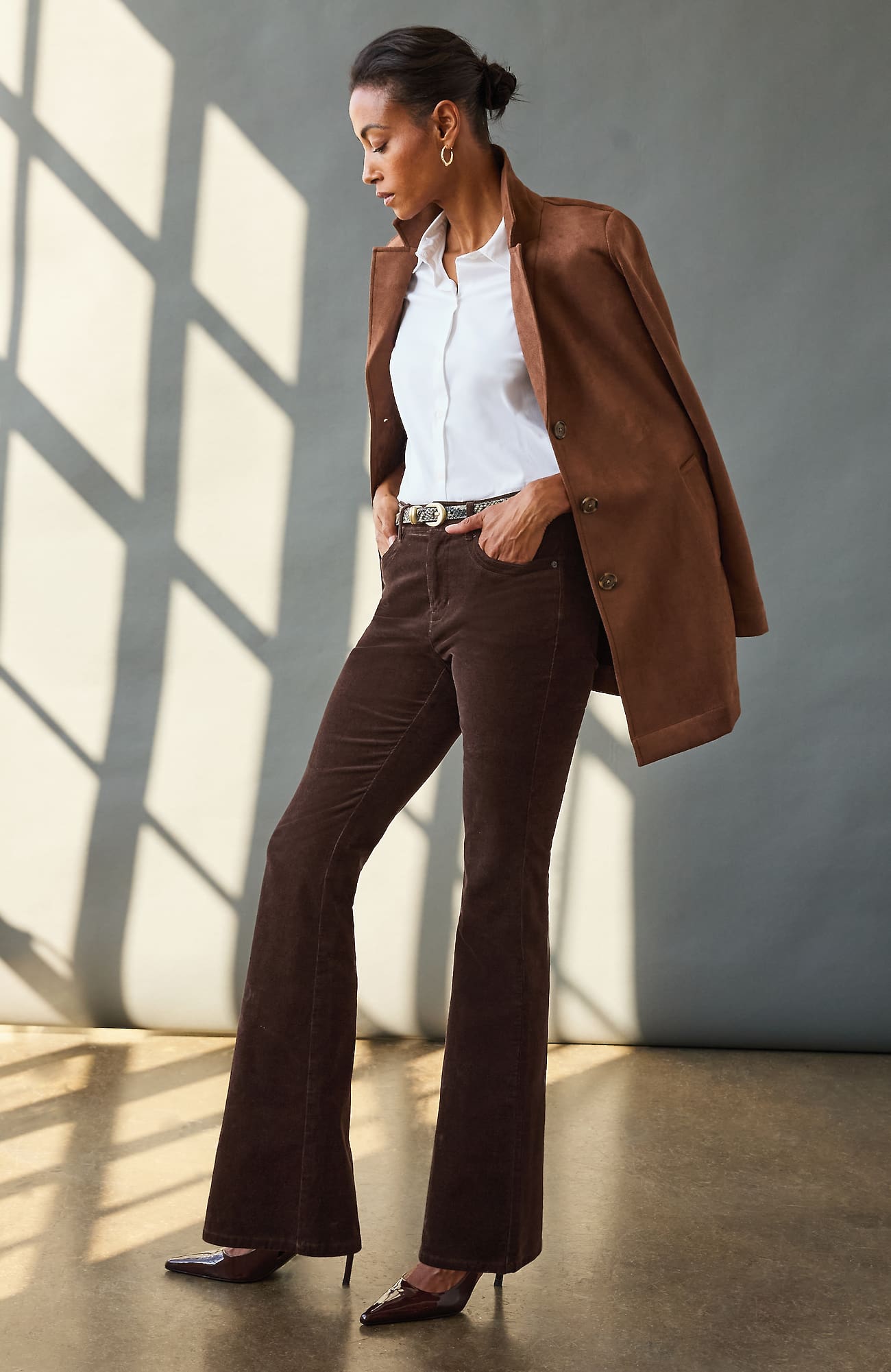 Jjill J.jill High-rise Corduroy Flared Jeans In Brown