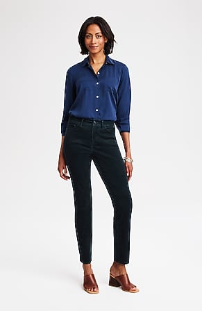 Image for Curvy-Fit Corduroy Slim-Leg Pants