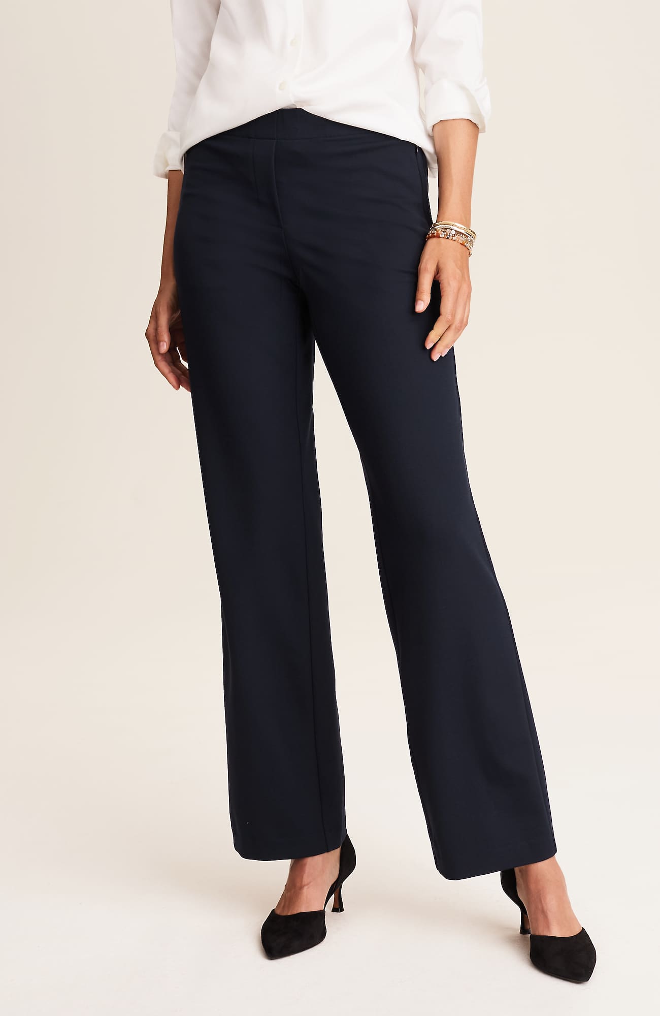 Jjill J.jill Ponte Straight-leg Pants In Blue