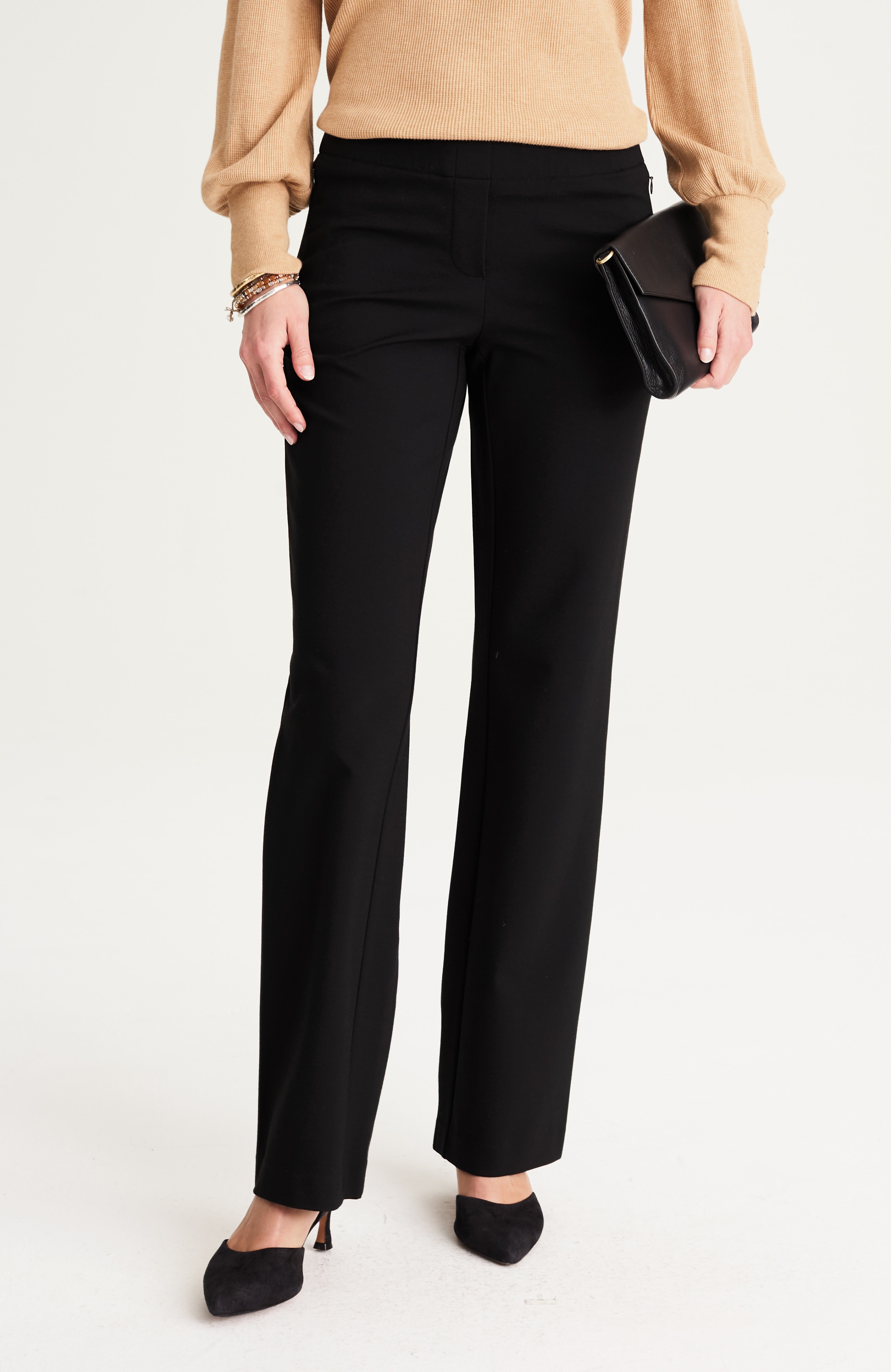 ponte straight-leg pants