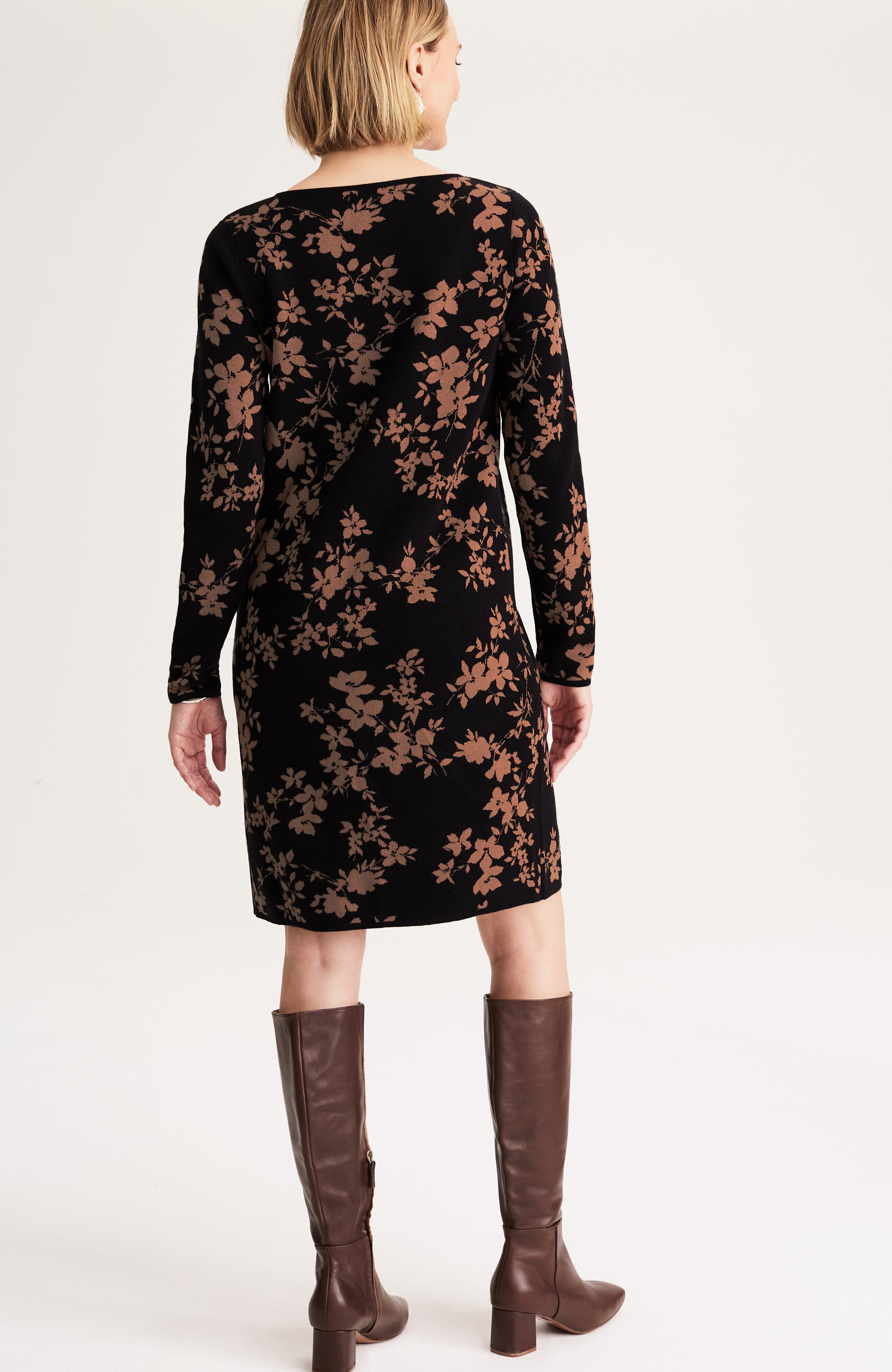 jacquard sweater dress