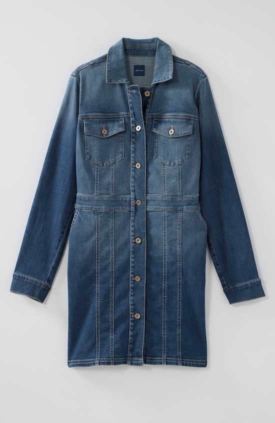 denim duster dress JACKET Color:The Same as Picture Downpay Penny Long Sleeve Crochet Denim coat and special events