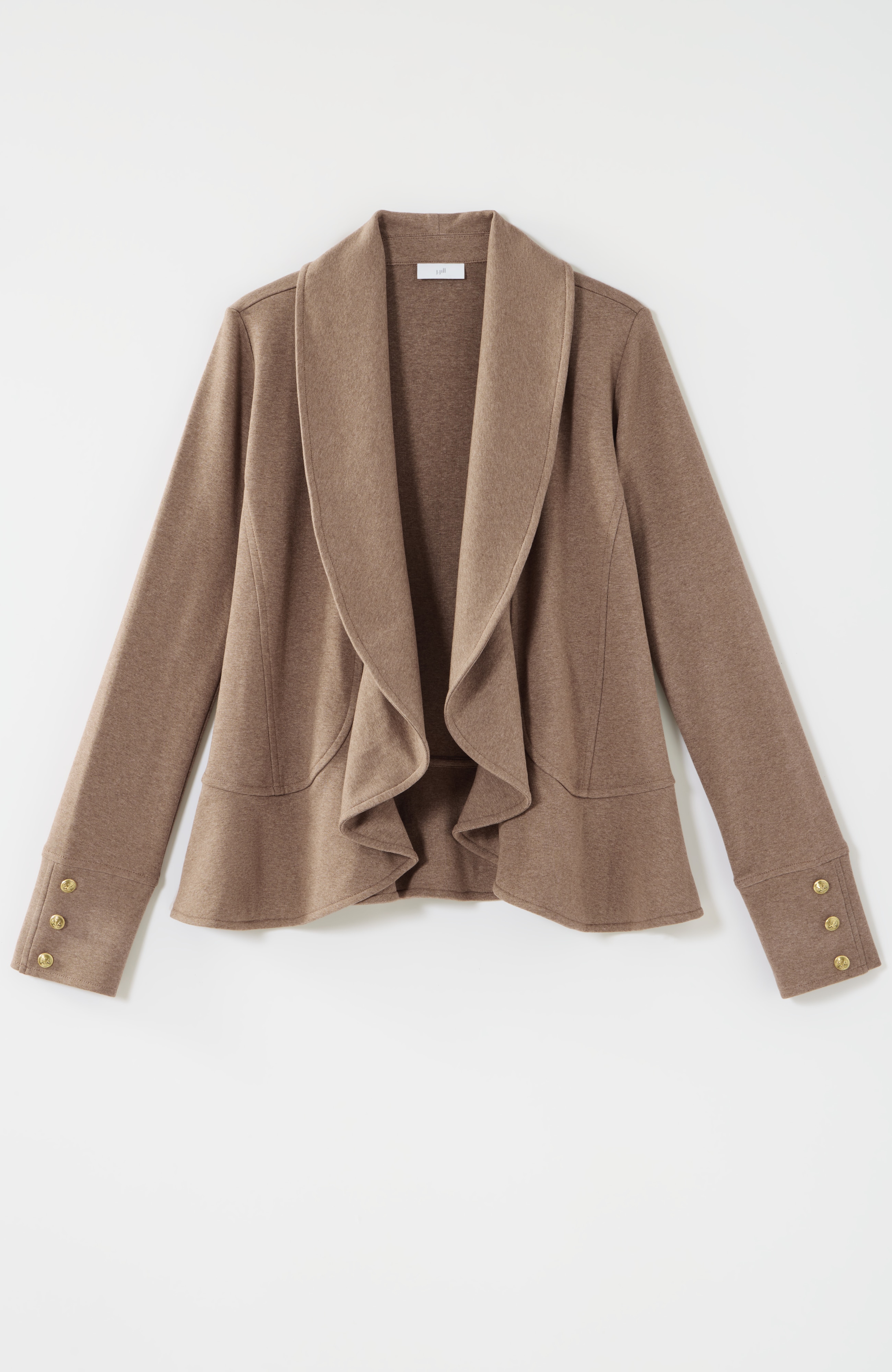 knit flounced-hem jacket