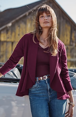 Image for Knit Flounced-Hem Jacket