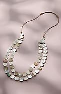 black lip shell & metal necklace
