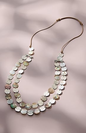 Image for Black Lip Shell & Metal Necklace