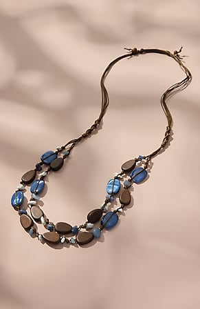 Image for Layered Wood & Beads Necklace