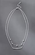 sterling silver pearl & bar necklace