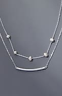 sterling silver pearl & bar necklace
