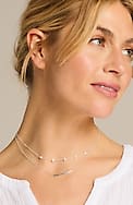 sterling silver pearl & bar necklace