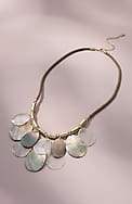 mixed-shell layered necklace