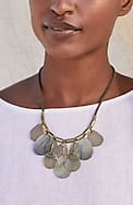 mixed-shell layered necklace